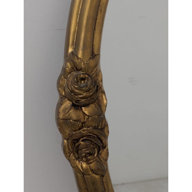 Vintage Oval Mirror in Gilded Frame, 1965 For Sale - Image 6 of 12