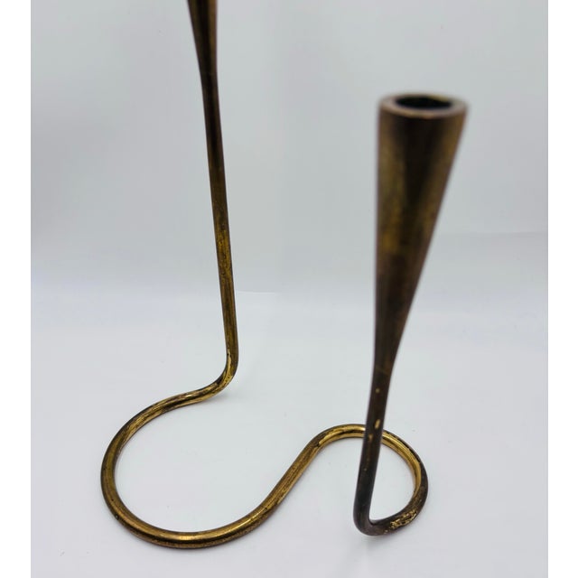 Mid-Century Modern Danish Modern Illums Bolighus Brass Candlestick For Sale - Image 3 of 3
