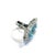 Bochic "Capri" Vintage Blue Topaz Ring Set In 18K White Gold & Silver For Sale - Image 12 of 18