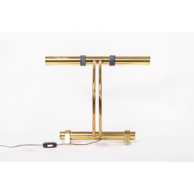 Brass Vintage Tubular Brass Table Lamp by Casella Lighting, 1970s For Sale - Image 8 of 11