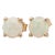 Opal Four Prong Solitaire Stud Earrings in Solid 14k Gold - 2 Pieces For Sale