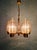 Brass Chandelier with Amber Bubble Glass Globes, 1970s For Sale - Image 17 of 18