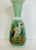 gorgeous celadon green colored Cased Bristol glass. hand painted in polychromed colors, a large heron bird. Killer , great...