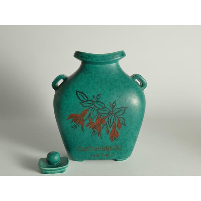 Art Deco Green Lidded Vase by Wilhelm Kåge for Gustavsberg, 1956 For Sale - Image 10 of 18