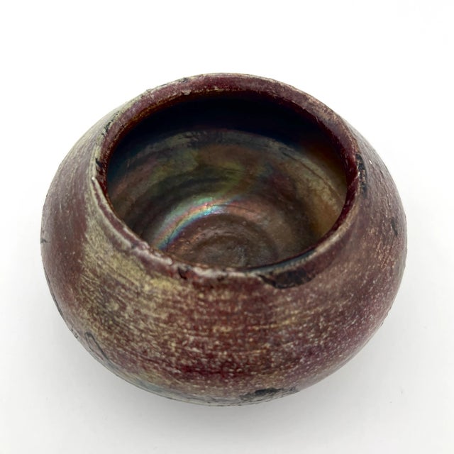 Brown Original Studio Pottery Soda-Fired Glaze Cachepot For Sale - Image 8 of 12