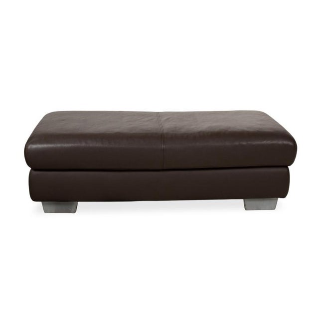 Animal Skin Courage Leather Stool in Brown Mocha from Ewald Schillig For Sale - Image 7 of 9