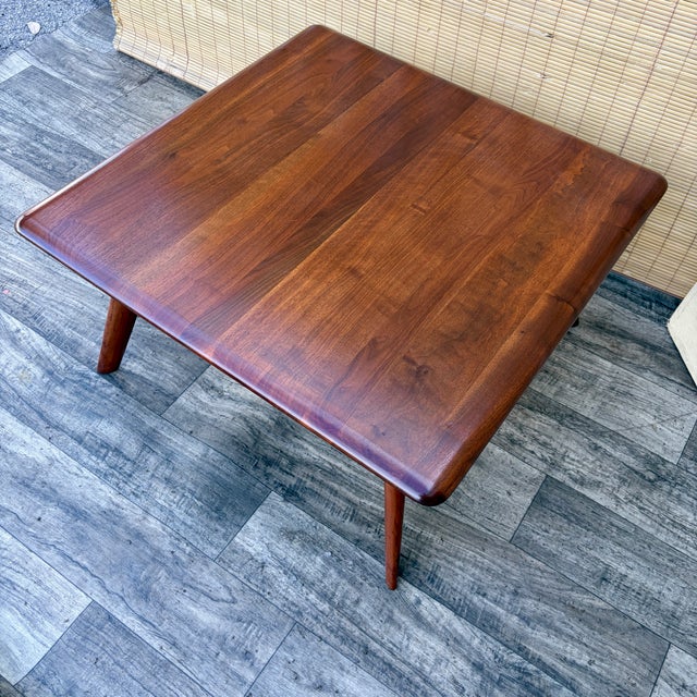 1960s Mid Century Modern Fully Refinished Solid Wood Coffee Table by Carl Bissman Furniture. Circa 1960s. For Sale - Image 5 of 17
