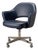 Saarinen Executive Arm Chair in Ink Blue Leather on Stainless Steel Base by Knoll For Sale