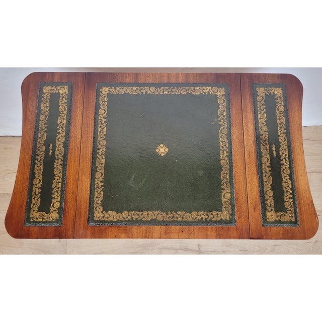 Side Table with Drop Leaf and Leather by Bevan Funnell, 1950s For Sale - Image 9 of 17