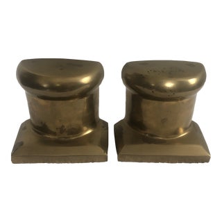 Vintage Brass Column Bookends- a Pair For Sale