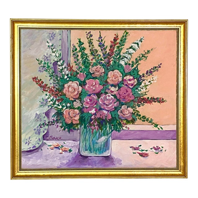 Large Roses Still Life Painting For Sale