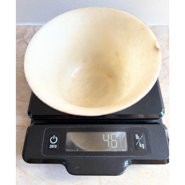 Antique Chinese Qing Carved Faux Mutton Fat White Jade Bowl W/Stand Read On For Sale - Image 9 of 9