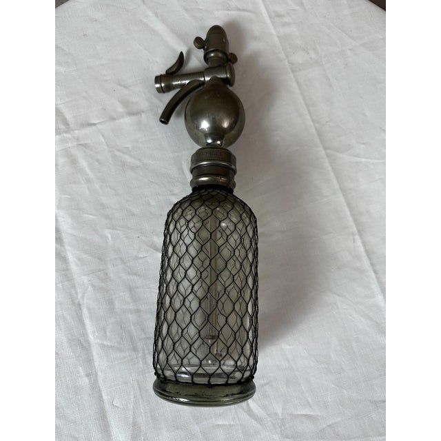 Silver Vintage Siphon in Glass and Metal, 1900 For Sale - Image 8 of 12