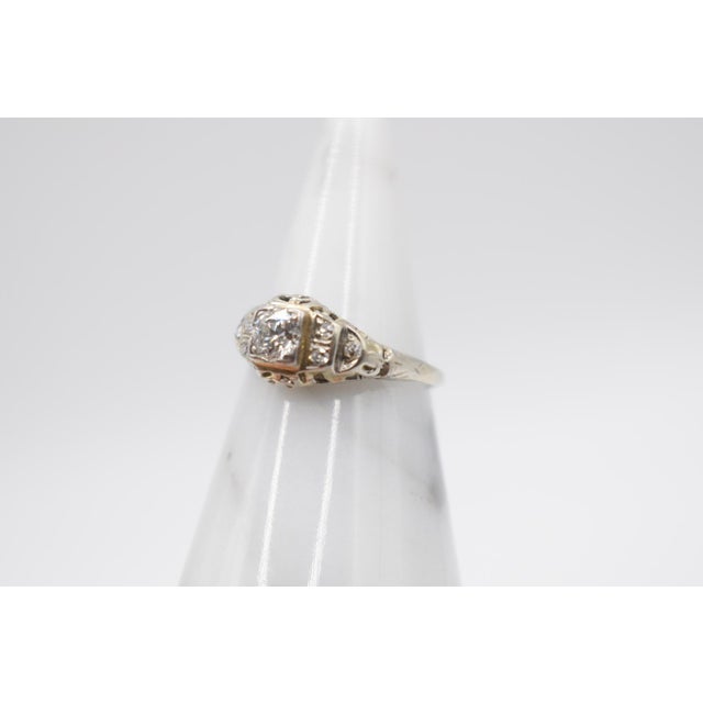 Art Deco Early 18th Century Art Deco Diamond Ring, Size 5.5 For Sale - Image 3 of 8