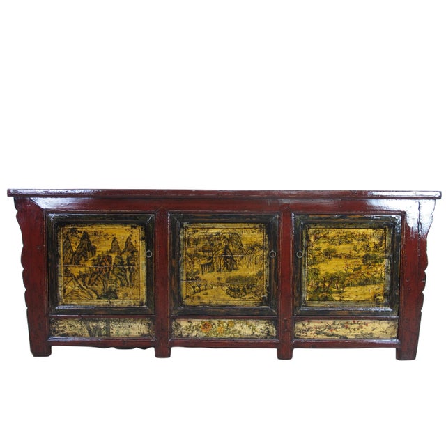 This later 19 century antique Chinese sideboard buffet table was retrieved from Inner Mongolia and restored by the skilled...
