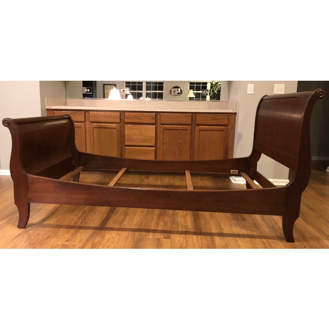 Ethan Allen Cherry Twin Sleigh Bed Chairish