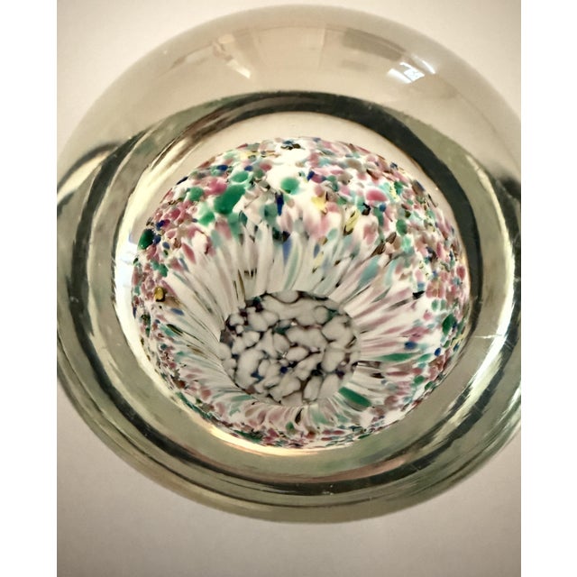 Vintage Murano Millefiori Paper Weight With Confetti Base For Sale In Washington DC - Image 6 of 7