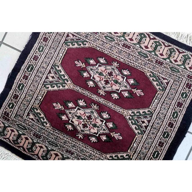 Textile 1970s Handmade Vintage Uzbek Bukhara Rug For Sale - Image 7 of 8