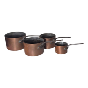 Late 19th Century A Set of 4 Large American Copper Pots