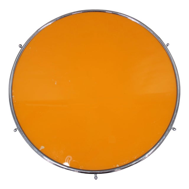 Art Deco Swivel Serving Tray in Chrome, Glass, and Wood, Czechoslovakia, 1930s For Sale