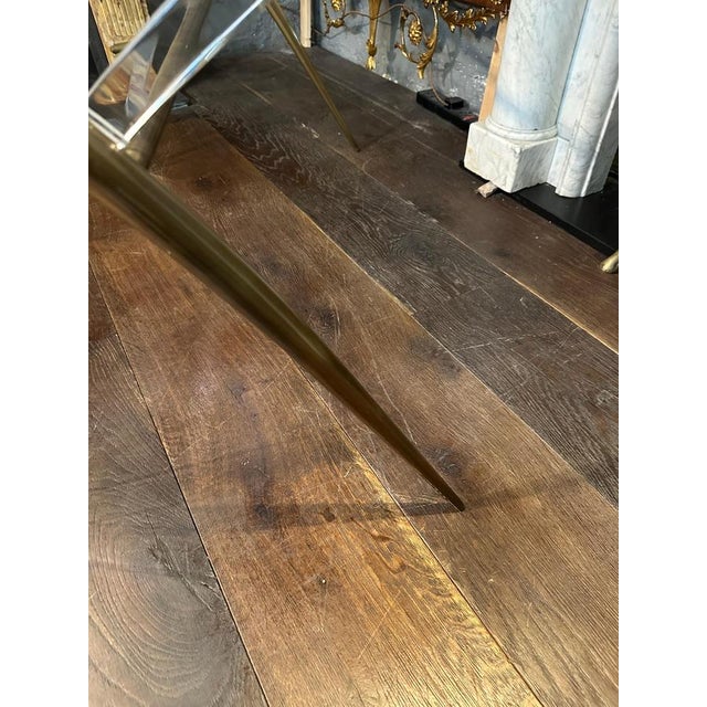 1980s Vintage French Acrylic and Brass Console Table, 1980 For Sale - Image 5 of 15
