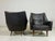 Black Black Leather Lounge Chairs attributed to Ib Kofod-Larsen, Denmark, 1960s, Set of 2 For Sale - Image 8 of 17