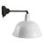 Vintage Industrial White Enamel Cast Iron Factory Wall Light For Sale