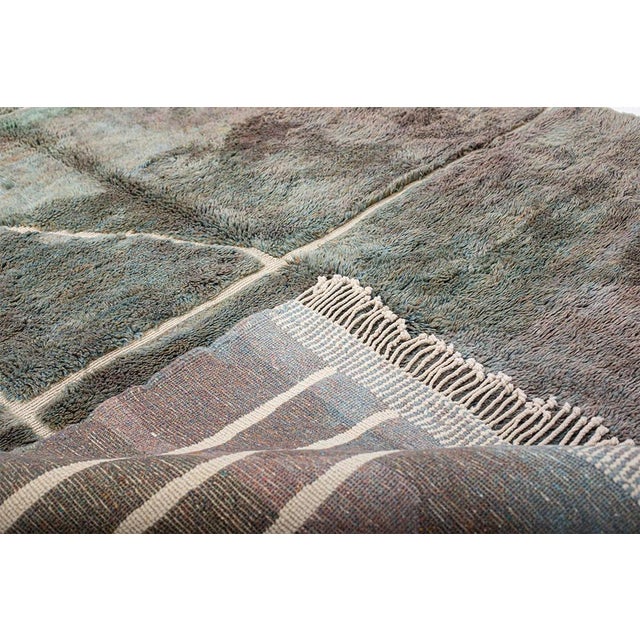 Premium Hand-Knotted Moroccan Wool Rug | 9'9" X 6'11" | One of a Kind For Sale - Image 4 of 8