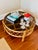 Vintage Round Bamboo and Rattan Coffee Table With Glass Top For Sale - Image 9 of 12