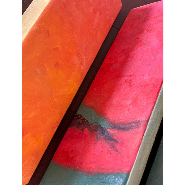 Ruth Bercaw Five-Piece Art Installation "Recumbent Ladder 2" Made in 2003, Oil-Painted Pentahedron Canvases For Sale In Washington DC - Image 6 of 12