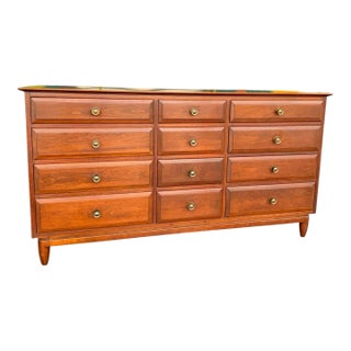 Mid Century Willett Solid Cherrywood 12 Drawer Dresser For Sale