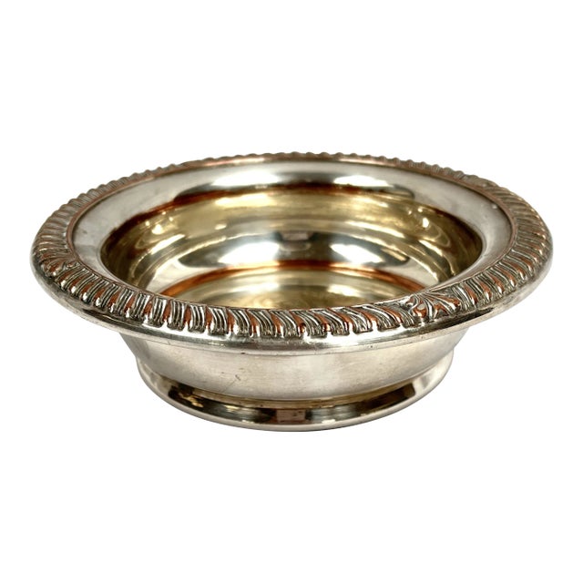 Vintage English Silver and Copper Wine Coaster For Sale