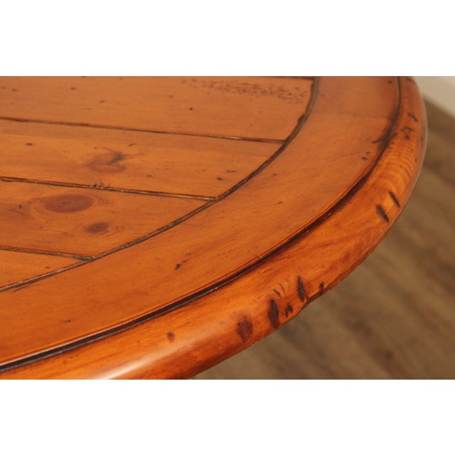 Late 20th Century French Style Pine Top Iron Base Pub Table For Sale In Philadelphia - Image 6 of 12