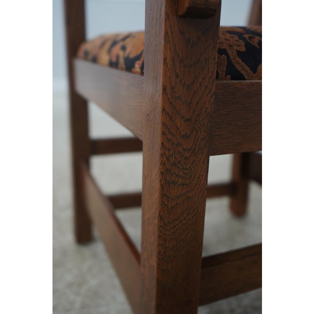 Pair of Stickley Mission Oak Arm Chairs For Sale - Image 14 of 18