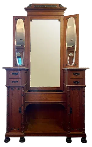Art Deco Dressing Table with Mirror and Drawers, 1920s