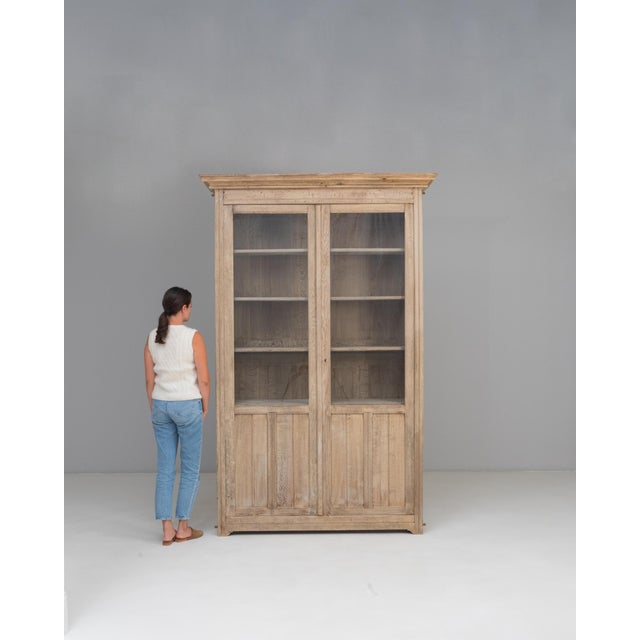 1900s French Provincial Oak Vitrine For Sale - Image 18 of 18