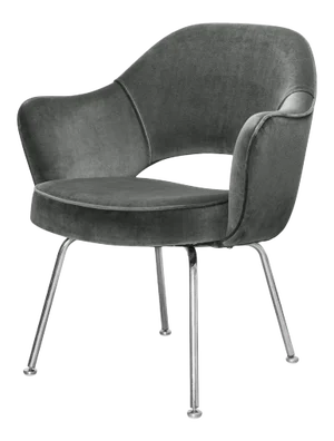 Saarinen Executive Arm Chairs in Graphite Velvet by Eero Saarinen for Knoll