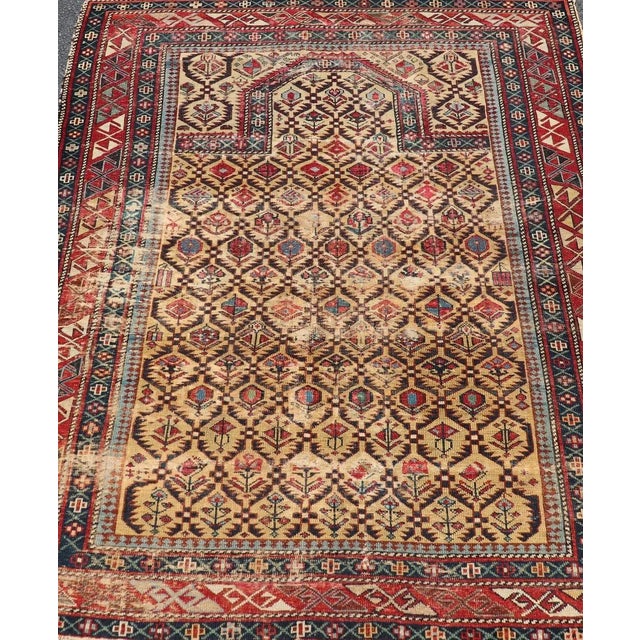 Antique Shirvan Prayer Rug with All-Over Floral Design and Geometric Borders. Keivan Woven Arts / rug X23-0404-251 / early...