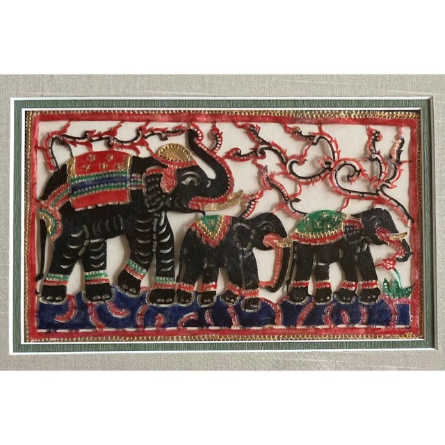 Metal Circa 1990 Indian Rājasthānī-Style “Royal Elephant Procession” Folk Art – A Pair For Sale - Image 7 of 13