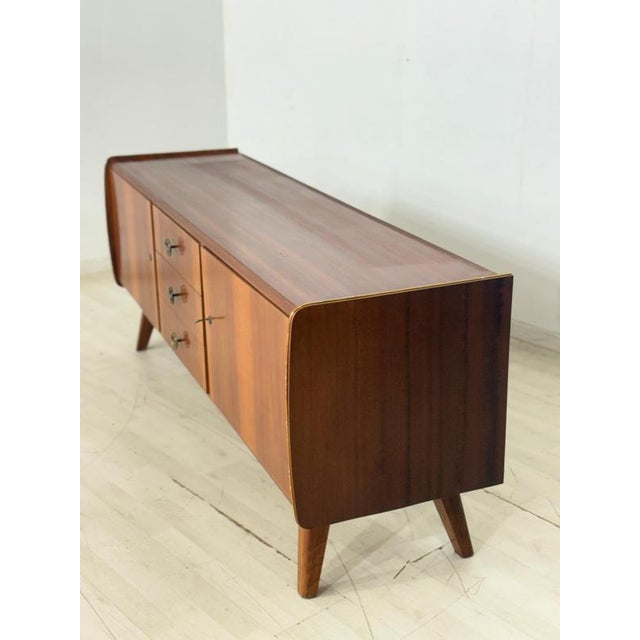 Brown Mid-Century Pine Sideboard, 1960s For Sale - Image 8 of 12