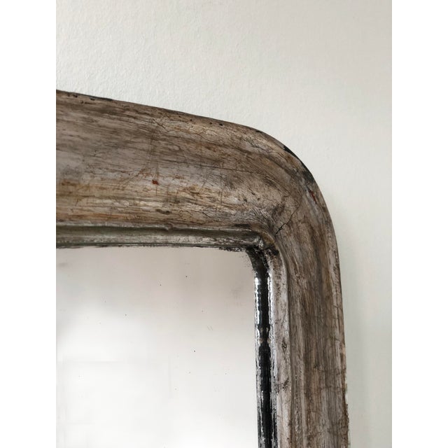 French Antique French Louis Philippe Silvered Giltwood Mirror – Late 19th Century For Sale - Image 3 of 9