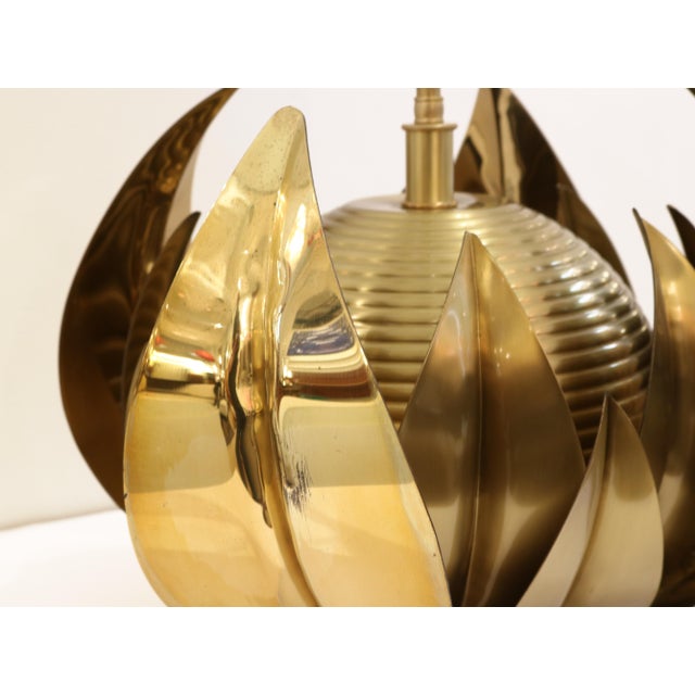 Mid-Century Modern Single Italian Mid-Century Brass Table Lamp , 1950's For Sale - Image 3 of 18