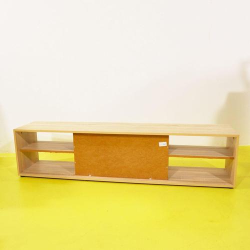 TV Stand in Chipboard with Oak Effect and White Door For Sale - Image 9 of 10