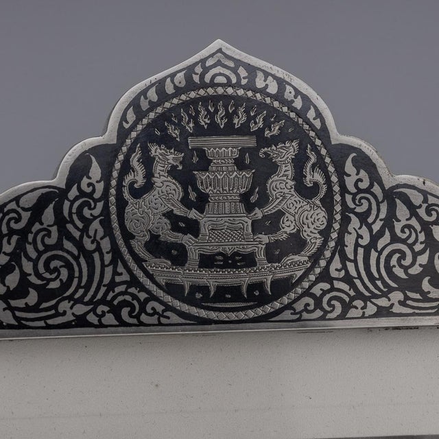 1950s Silver & Niello Photo Frame, Bangkok, 1957 For Sale - Image 5 of 16