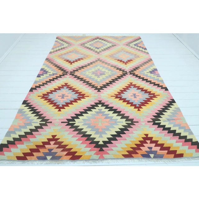 Mid-Century Modern 1960s Turkish Antalya Classic Kilim Rug For Sale - Image 3 of 12