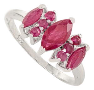 Dainty Genuine Ruby Proposal Ring Set in 925 Sterling Silver Prong Setting - Size 7