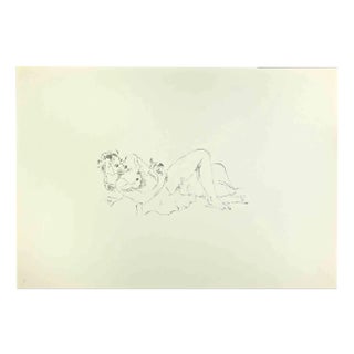 Filippo De Pisis, Lesbia with the Sparrow, Lithograph, 1968 For Sale