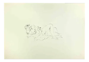 Filippo De Pisis, Lesbia with the Sparrow, Lithograph, 1968