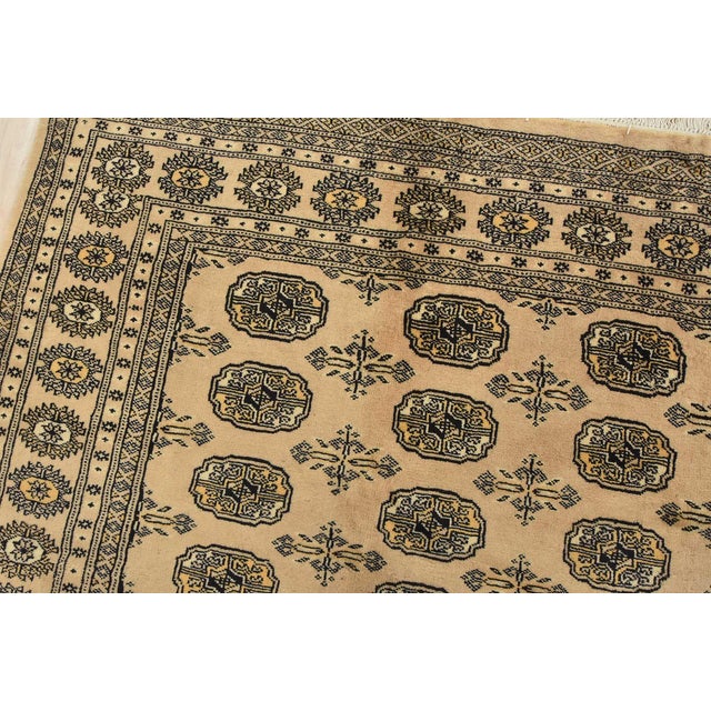 Bokhara Rug 5’1” X 7’10” Beige Wool Tribal Hand-Knotted Oriental Carpet For Sale In Philadelphia - Image 6 of 12