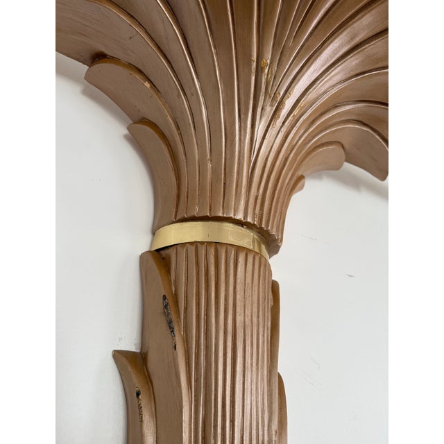 Serge Roche 1980s Serge Roche Style Palm Wall Torchiere Floor Lamp - a Pair For Sale - Image 4 of 5